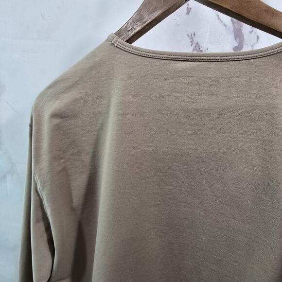 Bylt T Shirt Mens Large Brown Long Sleeve Drop Cut LS Blend Longline Tee Lux - Picture 6 of 10